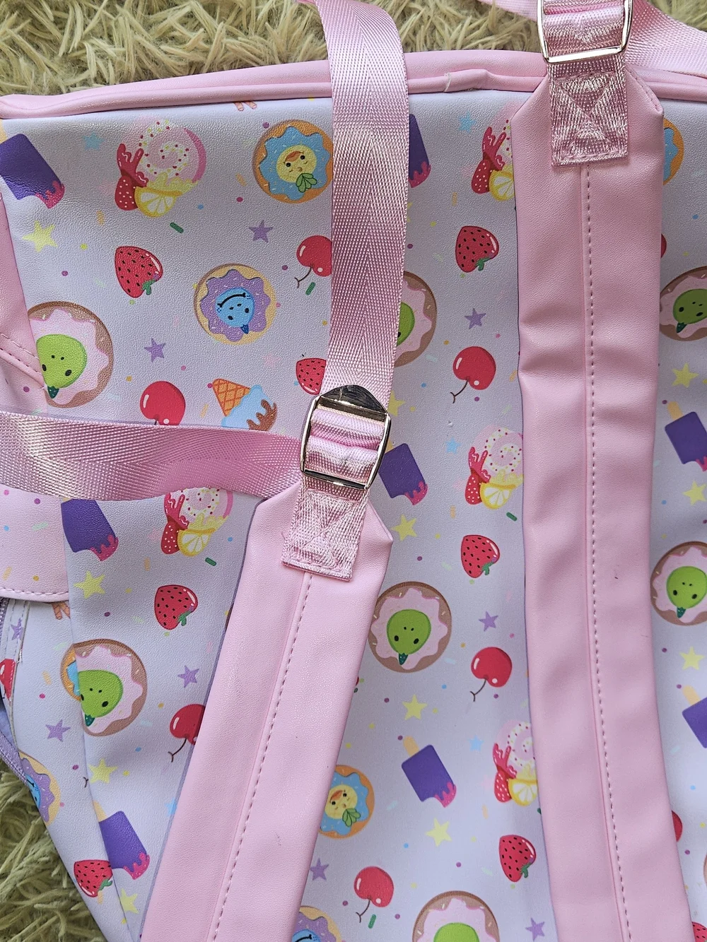 ME Makeover Essentials Pink Dessert Pattern Kids Backpack with Front Pocket